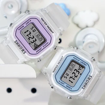 Светящиеся спортивные часы, водонепроницаемые Многофункциональные электронные часы для женщин и детей, наручные часы с универсальным цифровым дисплеем