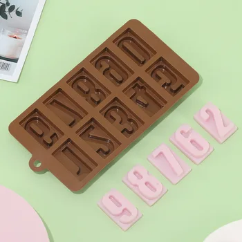 Силиконовая форма для торта для выпечки, большая цифровая форма для шоколада, решетка для льда, сделанная своими руками, для кухни, инструменты для выпечки, украшение верхней части торта