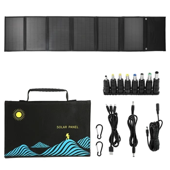 Складная сумка для солнечной панели мощностью 100 Вт, выход USB + DC, Солнечное зарядное устройство, Портативное Складное Солнечное зарядное устройство, наружный портативный источник питания