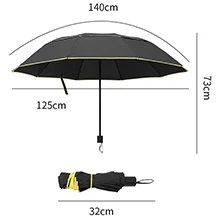Складной зонт очень большой, с 10 ребрами жесткости, двухслойный ручной открытый зонт для гольфа, ветрозащитный, защищенный от штормов зонт для покупок на улице