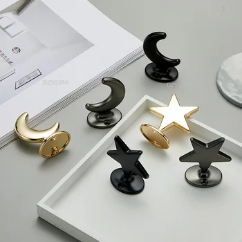 Современная минималистичная дверная ручка выдвижного шкафа, креативная роскошная ручка Stars Moon, ручки для шкафов, кухонные дверные ручки и накладки