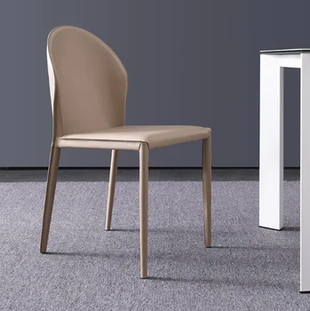Спинка стула для обеденного стола в итальянском стиле Cream, минималистичное дизайнерское маленькое домашнее кожаное кресло-седло Спинка стула для обеденного стола в итальянском стиле Cream, минималистичное дизайнерское маленькое домашнее кожаное кресло-седло 0