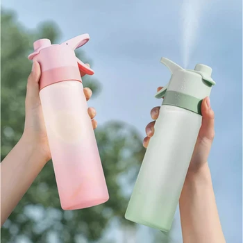 Спортивная бутылка для воды с распылителем, Горячая чашка, Красивый Летний Градиентный чайник для фитнеса на открытом воздухе