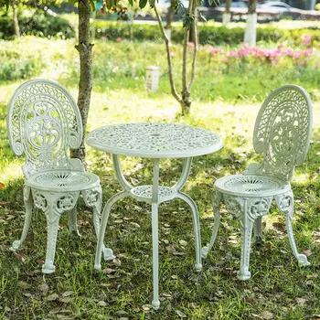Столы и стулья для сада на открытом воздухе из алюминиевого сплава, съемный набор мебели для патио для апартаментов и отеля