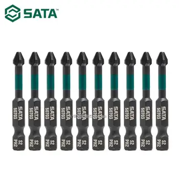 Ударные биты SATA 10шт 1/4 дюйма PH1 с шестигранным хвостовиком, длина 50 мм, Phillips # 1 ST59702