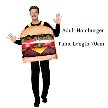 Унисекс, детский костюм для гамбургеров и чизбургеров, костюм для взрослых мужчин, костюм для бургеров Унисекс, детский костюм для гамбургеров и чизбургеров, костюм для взрослых мужчин, костюм для бургеров 2