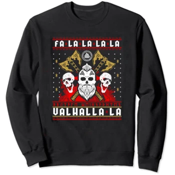 Уродливый Рождественский Свитер Fa-La Valhalla Viking'er Valknut Rune Skull Толстовки из 100% Хлопка Удобная Повседневная Мужская Уличная Одежда