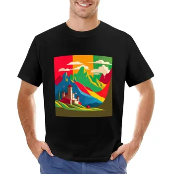 Футболка Castle by the Alps, летняя одежда, быстросохнущая футболка, мужские графические футболки в стиле хип-хоп