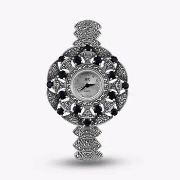Часы из стерлингового серебра, импортированные из Европы и Америки, японский кварцевый механизм в стиле ретро, женский браслет, модные часы