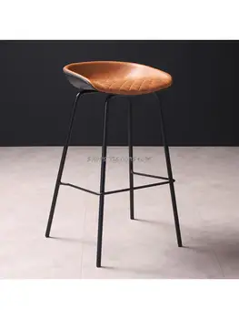 Черный барный стул, высокий стул, высокий табурет, барный стул, креативный ретро-лофт в индустриальном стиле, кожаный Роскошный барный стул Черный барный стул, высокий стул, высокий табурет, барный стул, креативный ретро-лофт в индустриальном стиле, кожаный Роскошный барный стул 0